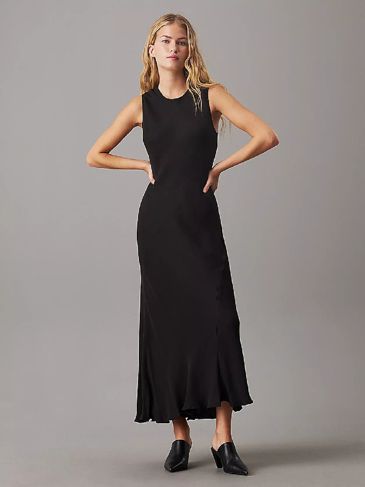 Slim Flared Midi Dress